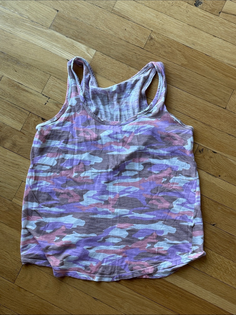 Monrow Camouflage Racerback Tank Top - Pink & Purple